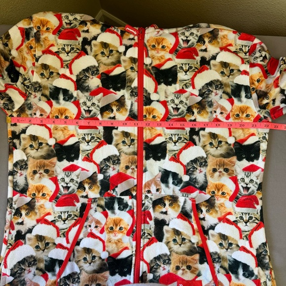 Tipsy Elves bodysuit adults large full zip cat christmas kitty one piece red - Picture 8 of 11
